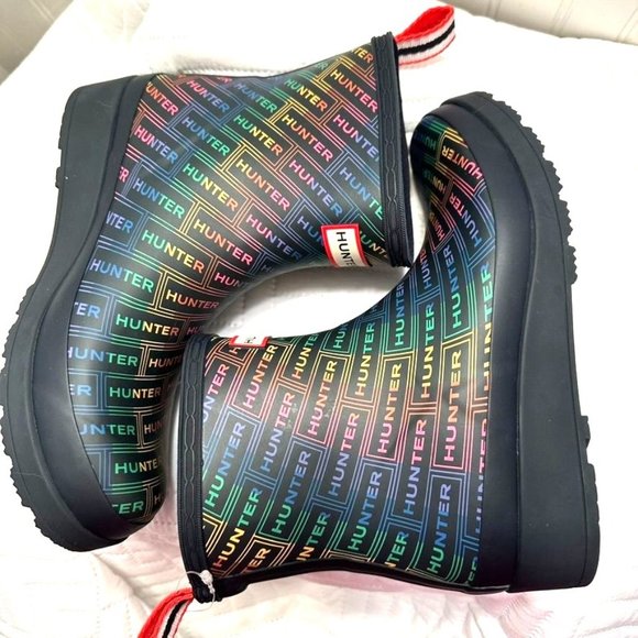 Womens Hunter Play Size 7 Logo Rain Boot Rainbow - Picture 8 of 10